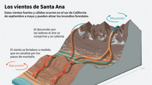 Los vientos de Santa Ana, un fen&oacute;meno que aviva los incendios de Los &Aacute;ngeles