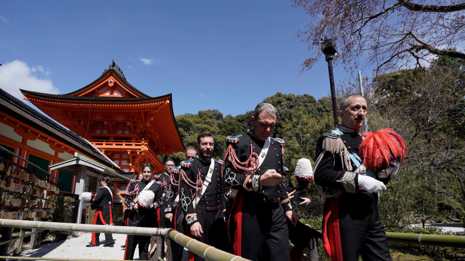 La Banda dei Carabinieri rende omaggio al Santuario di Kamigamo