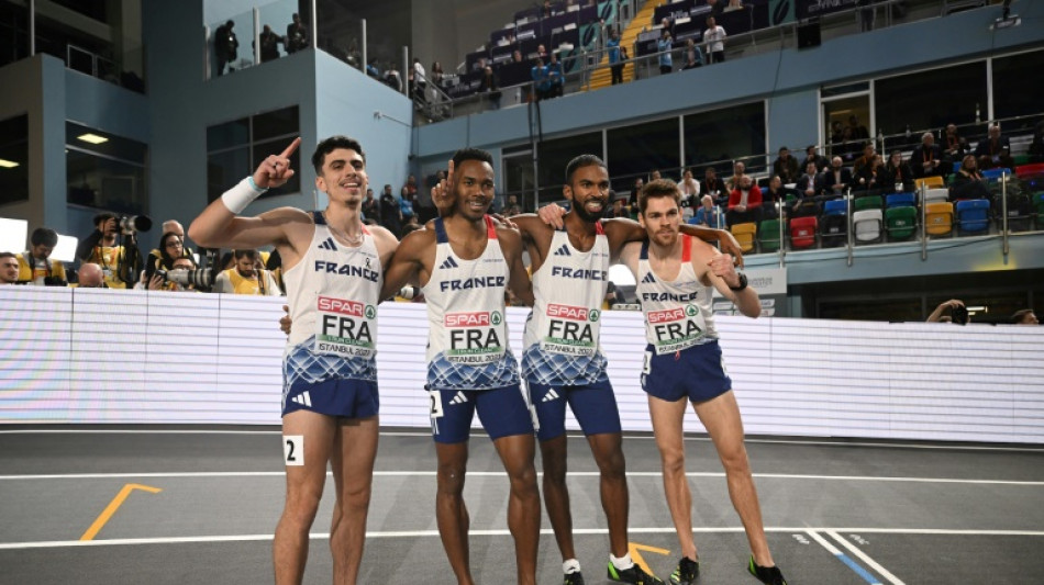 Euro d'athl&eacute;tisme en salle: la France en argent du relais 4x400 m hommes