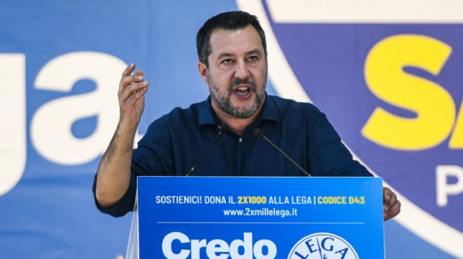 "Les Italiens d'abord!": Salvini galvanise ses fid&egrave;les dans le fief de la Ligue