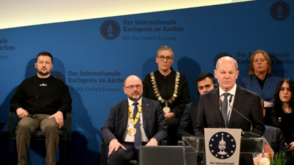 Scholz w&uuml;rdigt bei Verleihung von Karlspreis "Freiheitswillen" der Ukraine