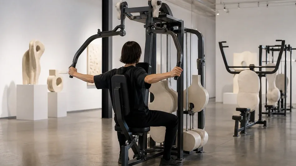 Nottingham Exhibition Replaces Gym Weights With Jesmonite Sculpture