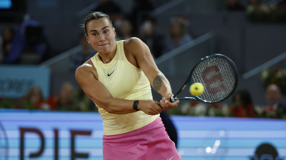 Wta Madrid: Sabalenka batte Andreeva in 2 set, &egrave; in semifinale