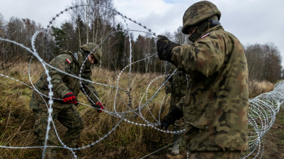 A la fronti&egrave;re russe, la Pologne installe des barbel&eacute;s contre l'immigration ill&eacute;gale