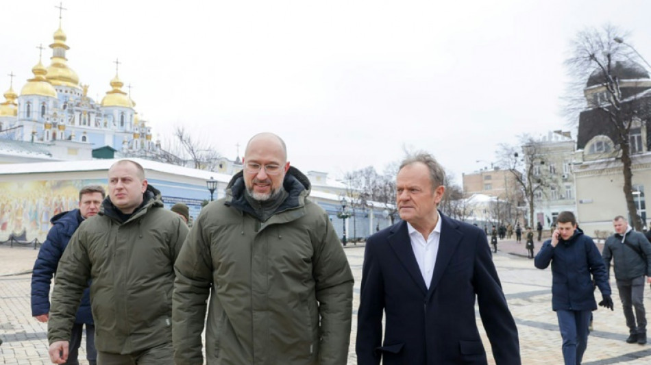 A Kiev, Donald Tusk mart&egrave;le son soutien &agrave; l'Ukraine dans son combat contre "le mal" 