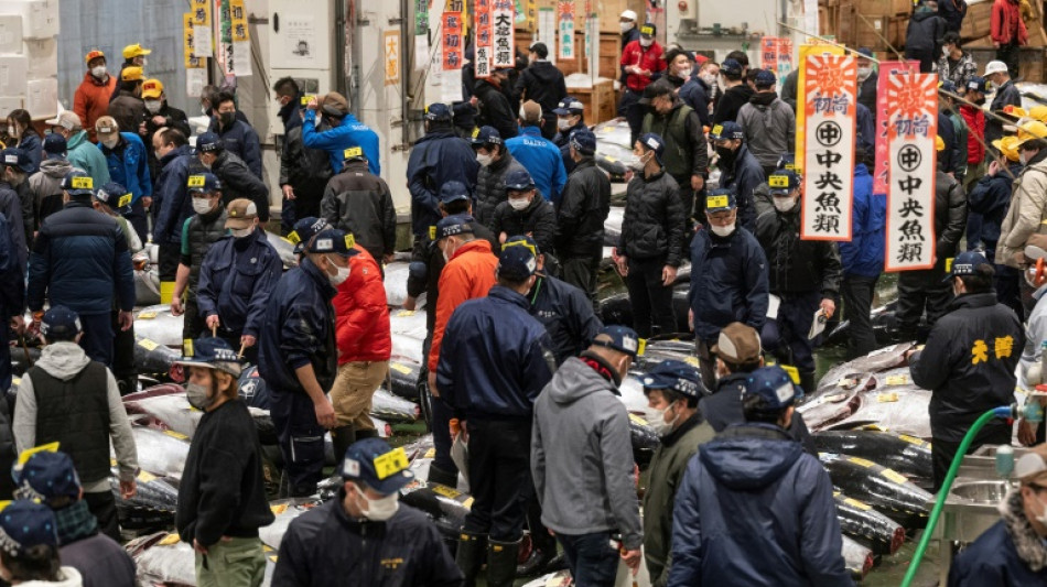 Une c&eacute;l&egrave;bre vente aux ench&egrave;res de thons &agrave; Tokyo reprend des couleurs apr&egrave;s 3 ans de pand&eacute;mie